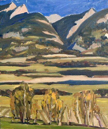 Across the Wetlands. 12" x 10". Done on location - plein air sketch.